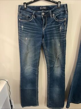 Silver Jeans Dark Blue Distressed Women's Jeans